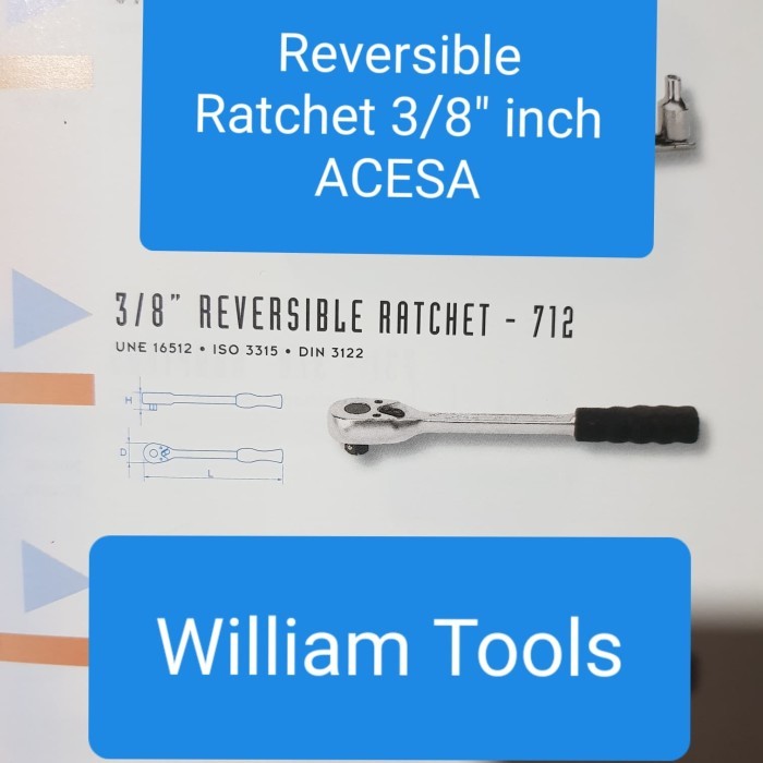 REVERSIBLE RATCHET 3/8" INCH ACESA SPAIN