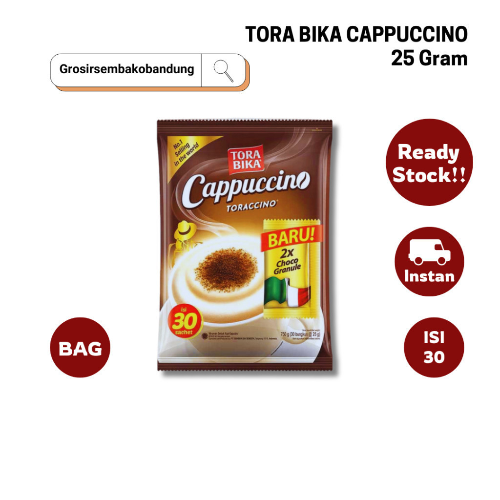 

TORABIKA CAPPUCCINO EXTRA CHOCO GRANULE BAG 30x25g - 1 BAG - Kota Bandung