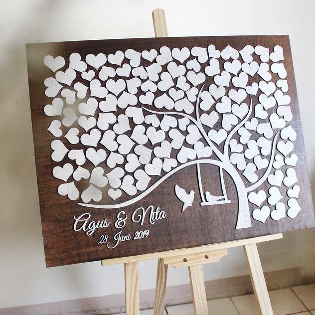 

Guest Book Frame Kayu 80x60 / Buku Tamu