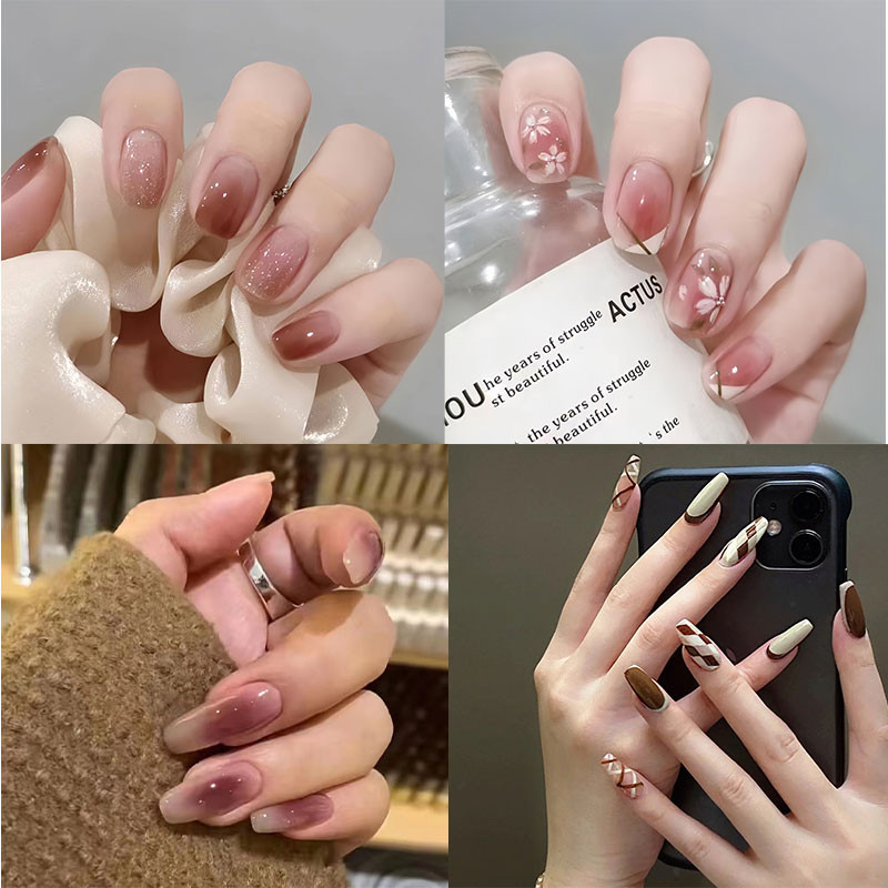 Kuku Palsu Nail Art 24pcs Nail Art Kuku Palsu Kuku Palsu Anak Fake Nails Premium Kuku Palsu + Lem