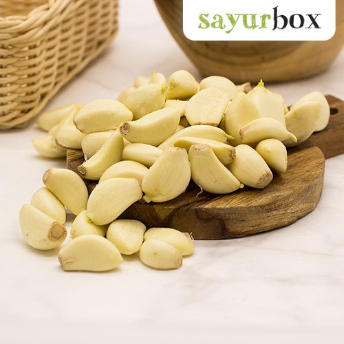 

Bawang Putih Kupas Konvensional 200 gram Sayurbox