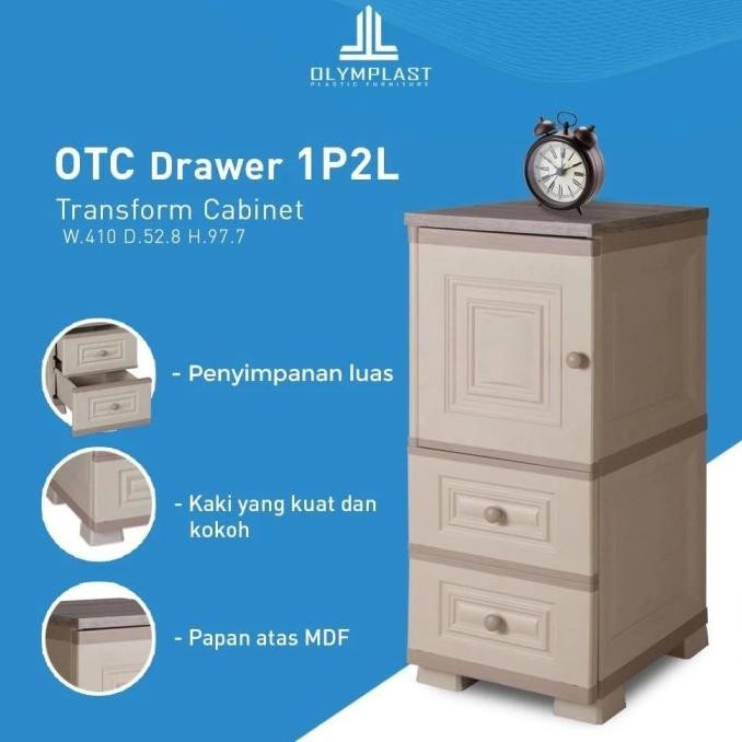 

Baru | Olymplast Otc 1P2L Lemari Cabinet Drawer 1 Pintu 2 Laci