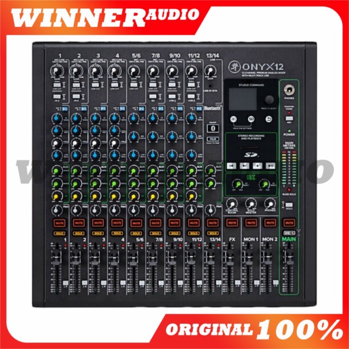 MIXER AUDIO MACKIE ONYX 12 CH ANALOG MULTI TRACK RECODING USB ORIGINAL