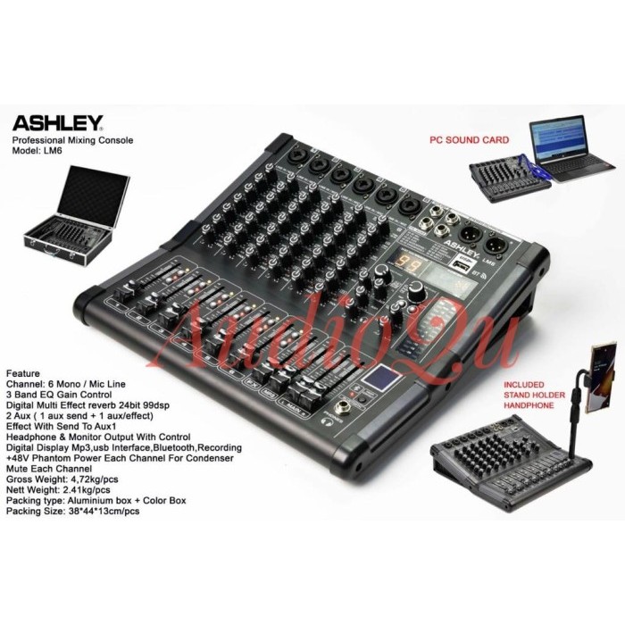 New Mixer Ashley LM6/ LM 6 Original 6 Channel Free Hardcase