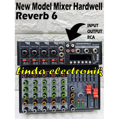 MIXER HARDWELL REVERB 6 REVERB6 6 CHANNEL ORIGINAL