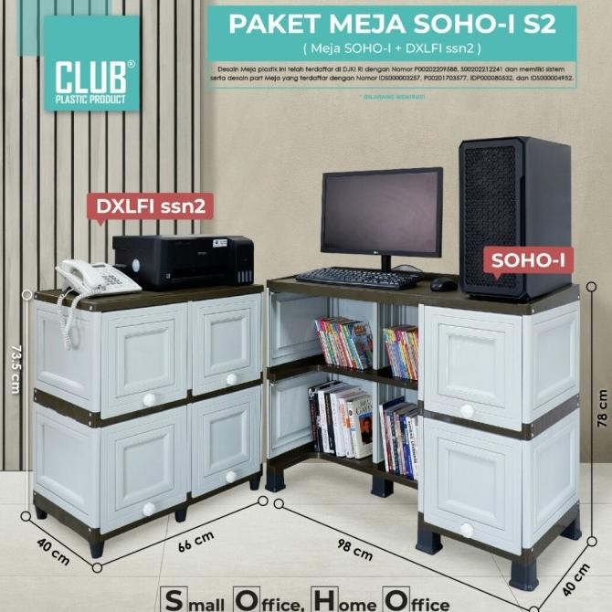 

Baru | Club Paket Meja Kantor Soho-I Set 2 | Lemari Cabinet Plastik Club Soho