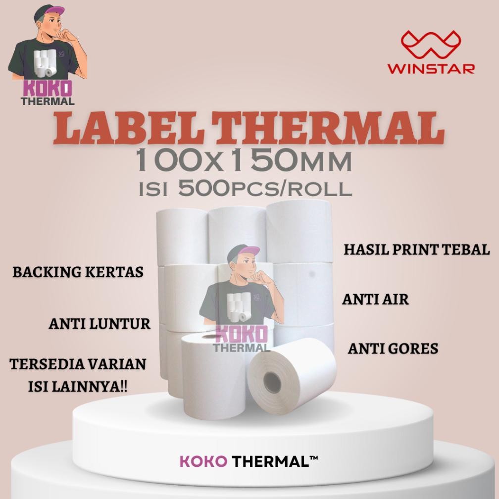 

Murah Meriah Label Stiker Thermal 100X150 Mm 10X15Cm 500Pcs Tre-57