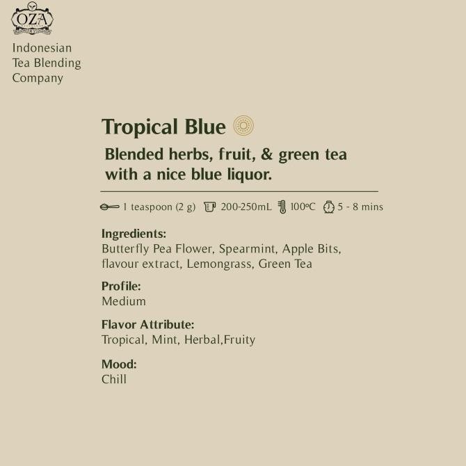 

BIG SALE OZA TEA - TROPICAL BLUE | HERBAL TEA | 40 GRAM (20 CUPS) !!!!!