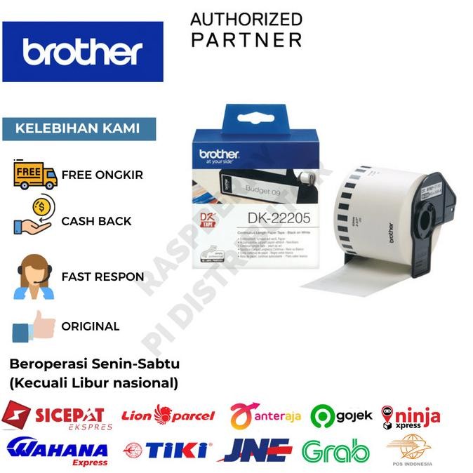 

BROTHER DK-22205 DK22205 LABEL TAPE CONTINUOUS LENGTH PAPER TAPE ORIGINAL DAN TERPERCAYA