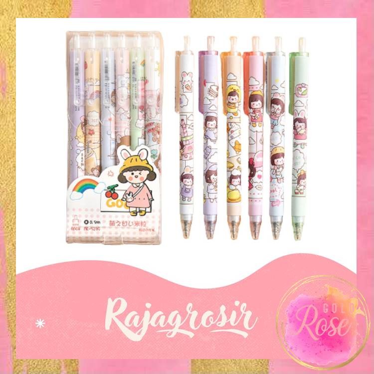 

HARGA PROMO - S5809 PULPEN GEL MEKANIK LUCU KARAKTER / SET PULPEN GEL 6 PCS / BALLP MEKANIK PULPEN