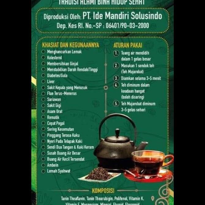 

TERBARU TEH HITAM MUJAROBAT 100GR TEH HERBAL !!!!!