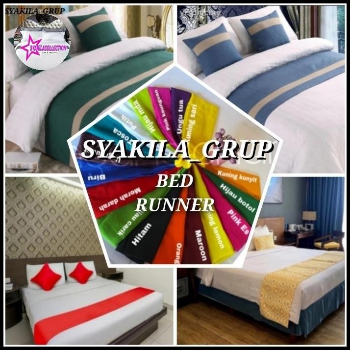 Bed Runner/Selendang Hotel Bahan Katun Cvc Untuk Bed Single & Doble