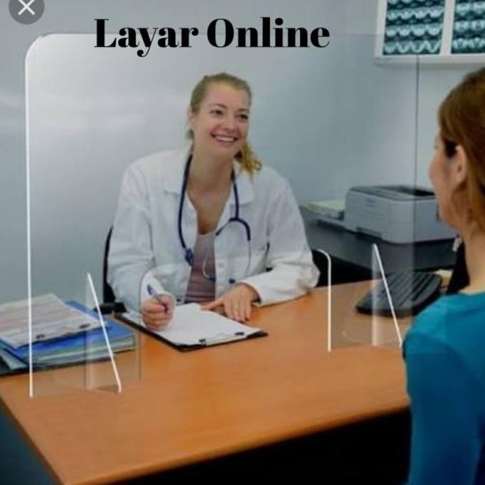 

Baru | Sekat Acrylic 3Mm 130 X 60Cm Meja Partisi Teller Kasir Kaki Bisa Dilem