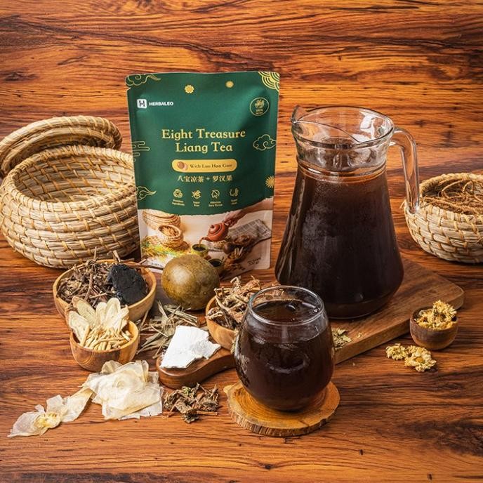 

READY STOCK HERBALEO EIGHT TREASURE LIANG TEA - MINUMAN PANAS DALAM !!!!!