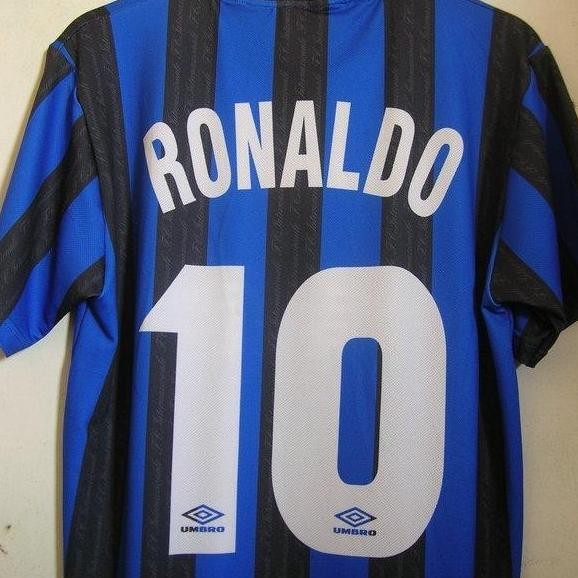 READY STOCK JERSEY BOLA RETRO INTER 1997 1998 HOME RONALDO 10 