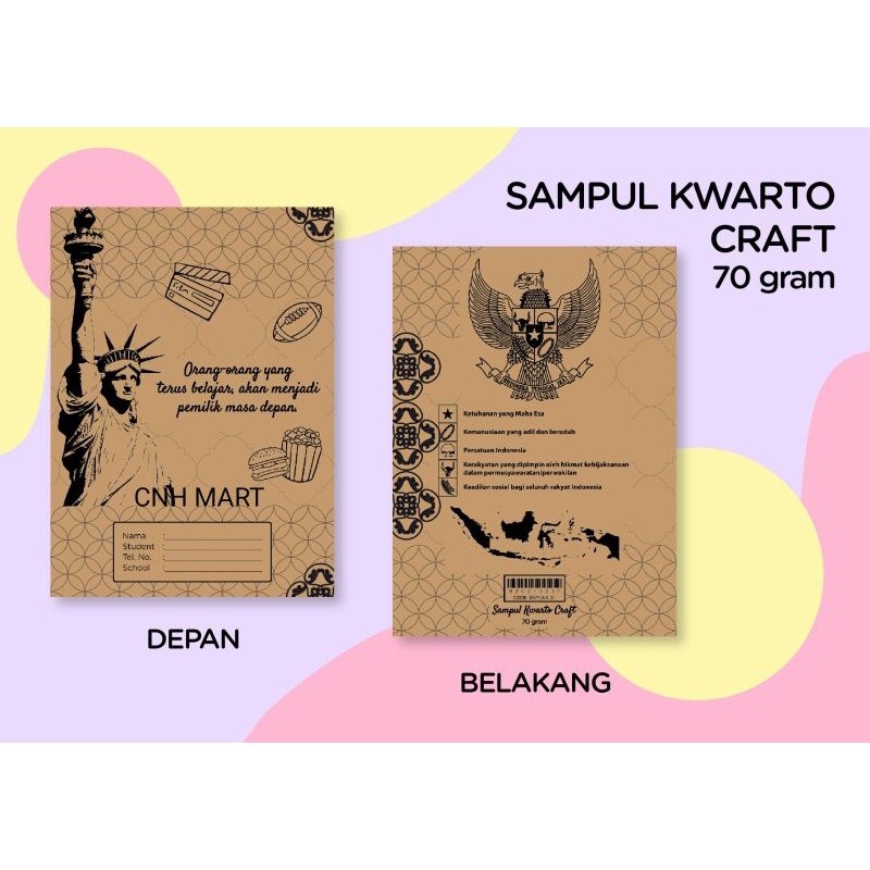 

(20Pcs) 1 Pak Sampul Buku Kwarto Craft Coklat 70 Gram ( Bahan Tebal)