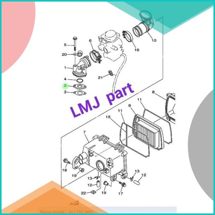 PAKING PACKING FIBER INTAKE MANIFOLD FINO KARBU ORI YGP 5MX-E3595-10