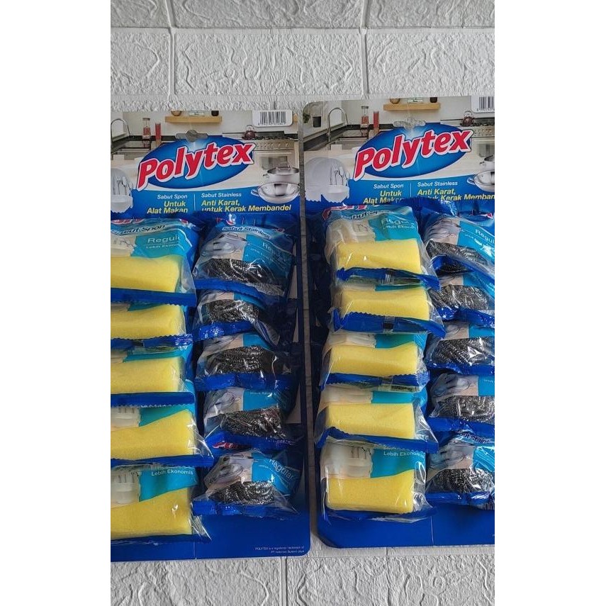 Spons & Kawat Cuci Piring Polytex / Spons Cuci Piring/ Kawat Cuci Piring