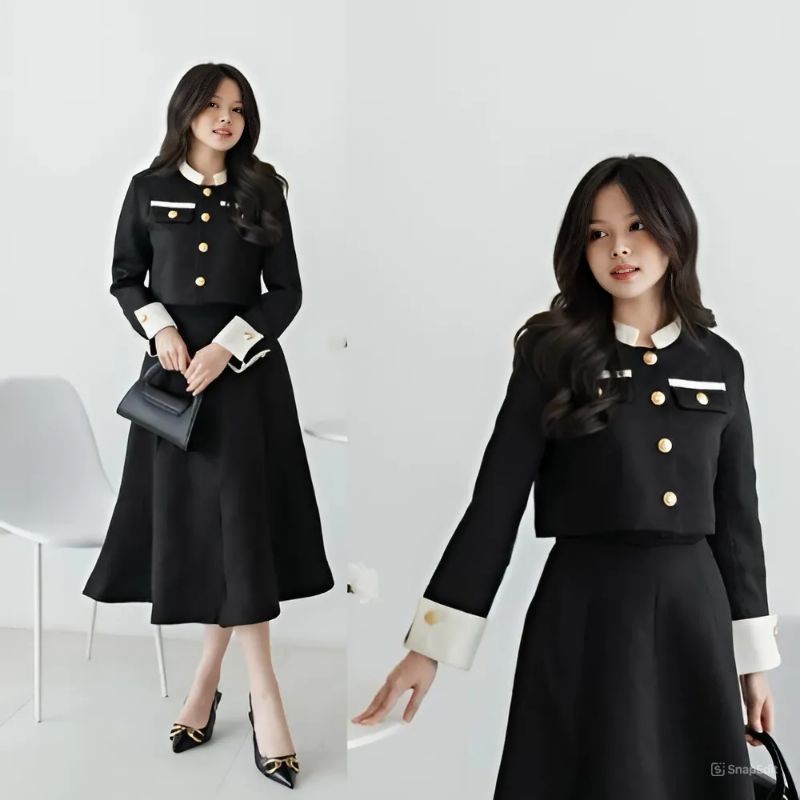Setelan Wanita Oneset 1Set Kekinian 2024 One Set Hijab Busui Secelana Tunik Elegan Stelan Perempuan 