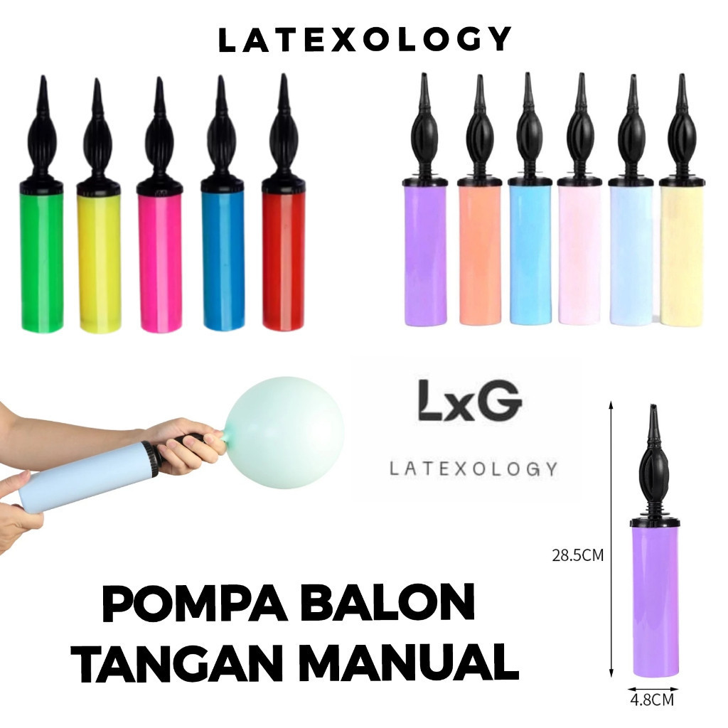 Pompa Balon Tangan Manual Bulat , Pipih