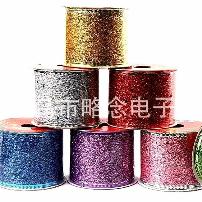 

Pita Natal Kawat Jaring Halus Dekorasi Pita Kado Merah Emas Ribbon