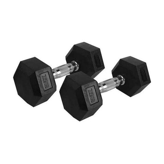 Dumbell Dumble Barbel Rox Rubber Hexagonal 7,5 Kg