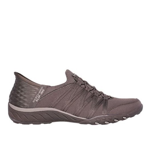 Baru Skechers Slip-Ins Breathe-Easy Women'S Shoes - Taupe Originall Kekinian