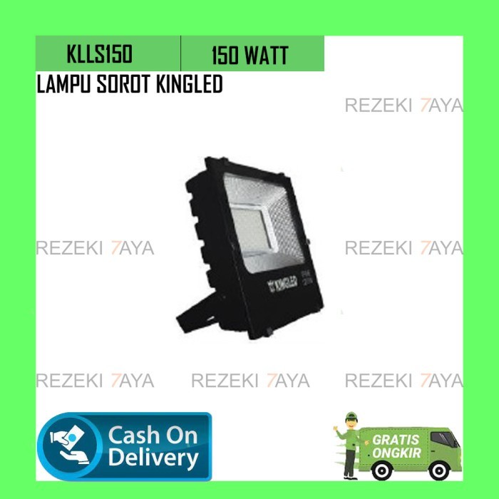 LAMPU SOROT LED KINGLED 150 WATT BOHLAM TEMBAK WARNA PUTIH FLOODLIGHT PETAK HITAM 150WATT