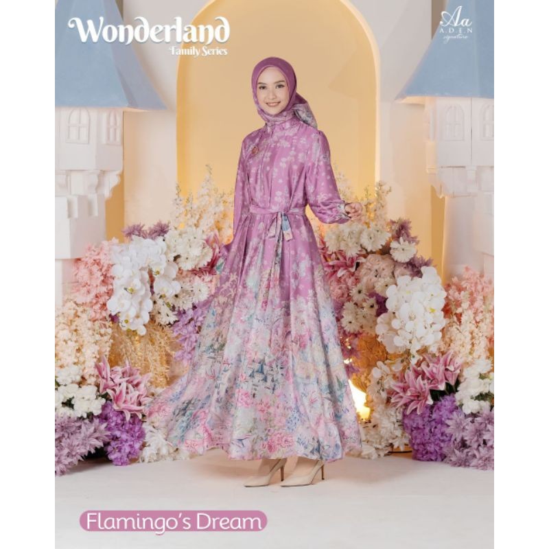 GAMIS ADEM - GAMIS MEWAH - ADEN - WONDERLAND - DRESS ONLY - WARNA FLAMINGO DREAMS