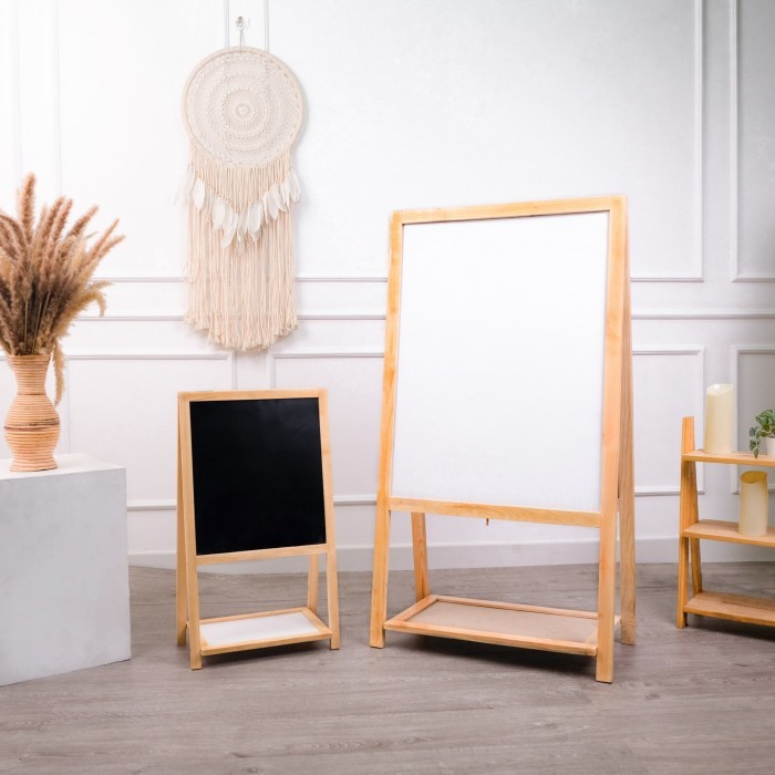 

Ready Wooden 2in1 Magnetic Board/Papan tulis lipat 2in1