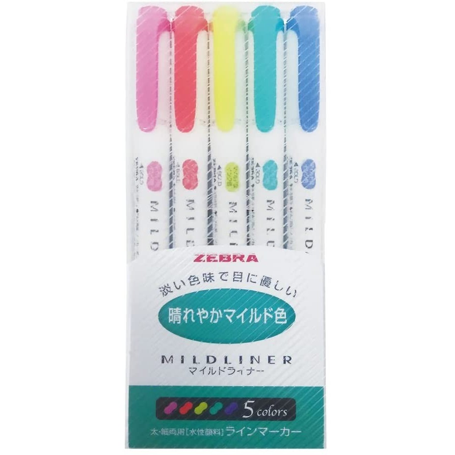 

Ready Zebra Highlighter Mildliner 5 Color Set