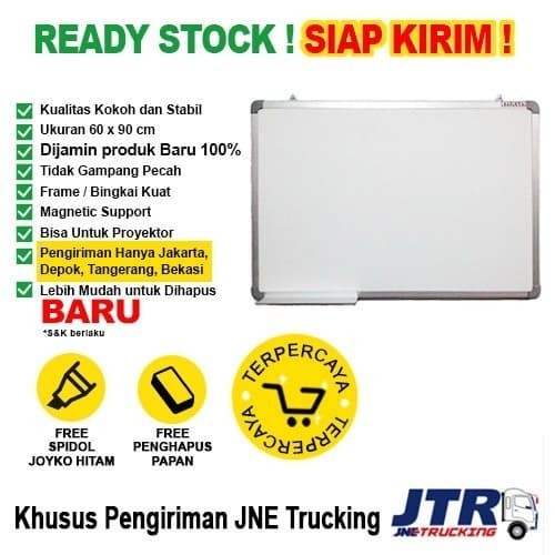 

Ready Whiteboard / Papan Tulis Magnetic SAKANA 60x90 cm ( Single Face )