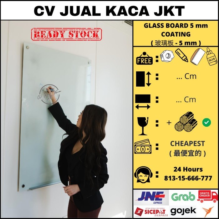 

Ready Glassboard Papan Tulis Kaca 100x200 100 cm x 200 cm Termurah