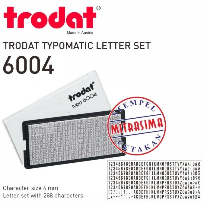 

Produk Hits Trodat 6004 ( Typomatic Letter Set - Huruf, Angka Untuk Stempel Typo )