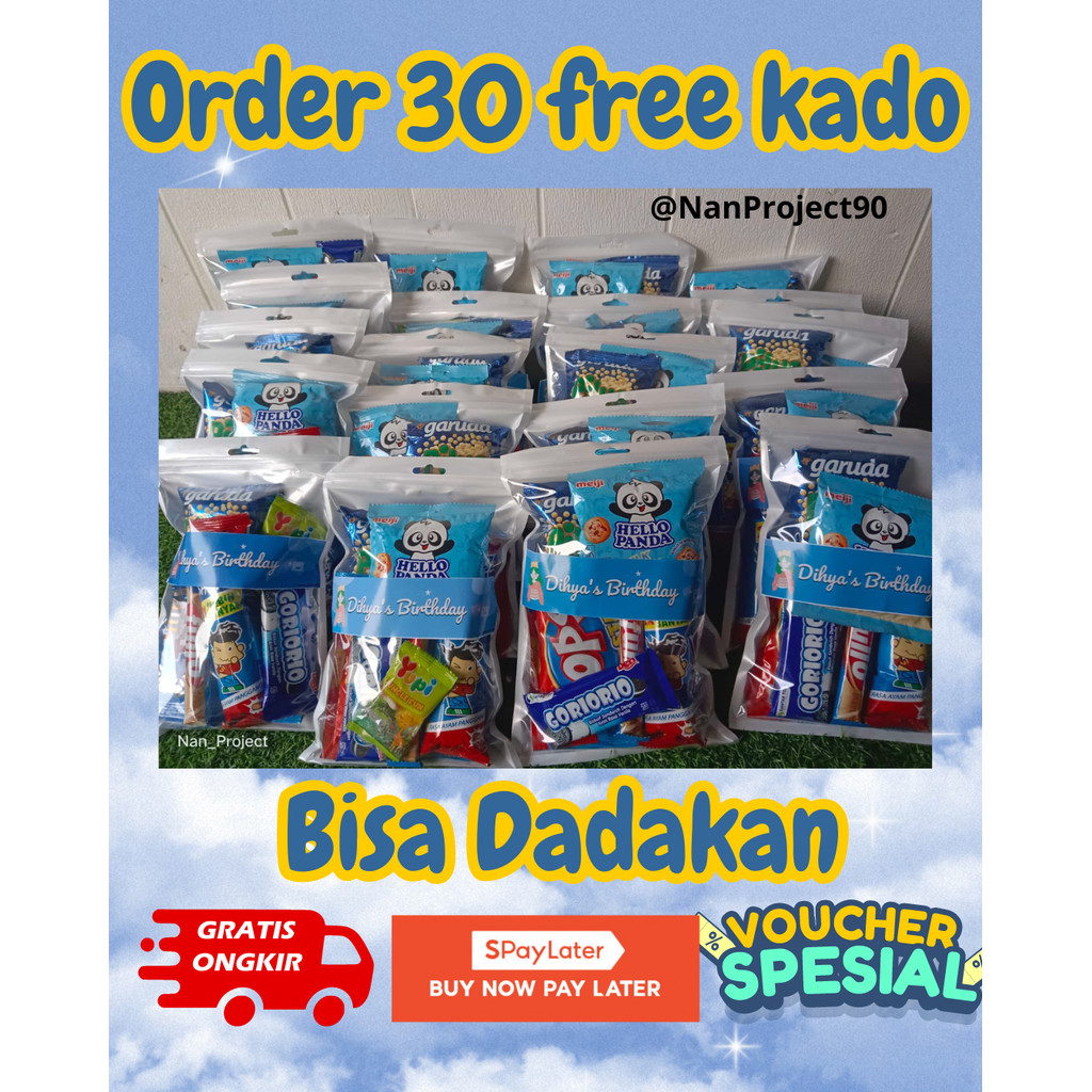 

Termurah!!! Paket snack ulang tahun sovenir/ Hadiah lomba / Goodie bag/ bingkisan ulang tahun