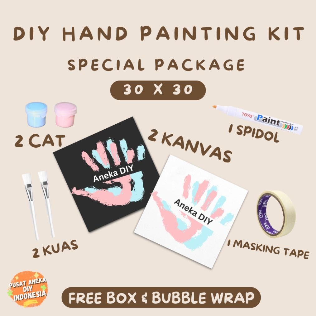 

Promo Diy Hand Painting Kit 1 Set Canvas Board Couple | Kanvas Lukis Cap Tangan Pasangan 7X7 20X20 20X30 8.8