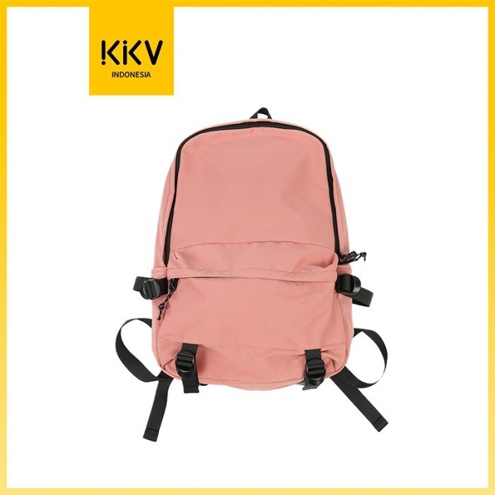 MURAH KKV Backpack Ransel Canvas Tas Punggung Basic Polos Warna Solid