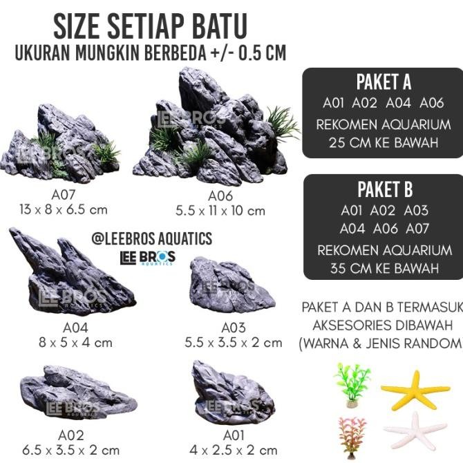 Batu Seiryu Aquascape Imitasi / Batu Aquascape / Hiasan Aquarium