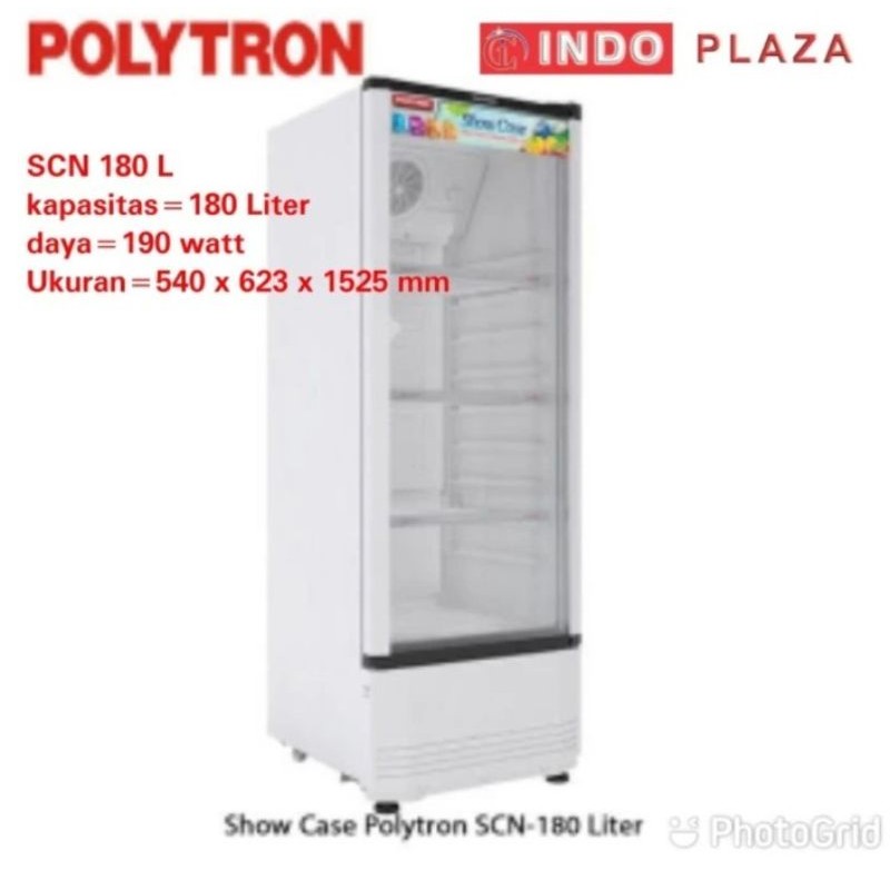 SHOWCASE POLYTRON 3 RAK 180 LITER SCN 180L