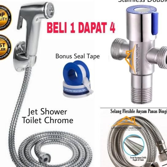 Jet Shower Toilet Stop Kran Air Cabang Kloset Selang Panas Dingin