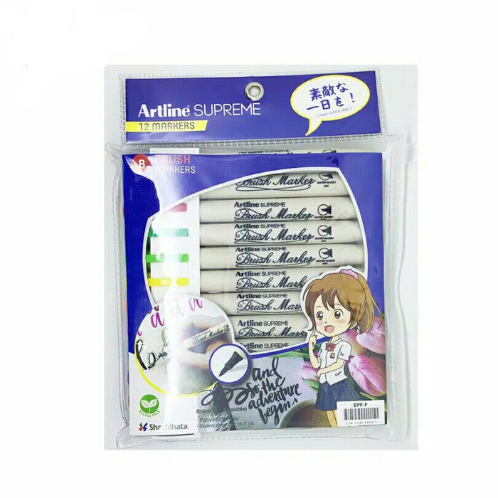 

Ba Spidol Brush Pen Artline Supreme Epf-F Set 12 Warna