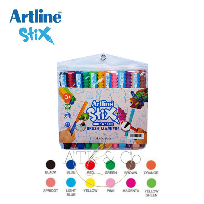 

Ba Artline Stix Brush Marker Set 12 - Kuas Brush Pen