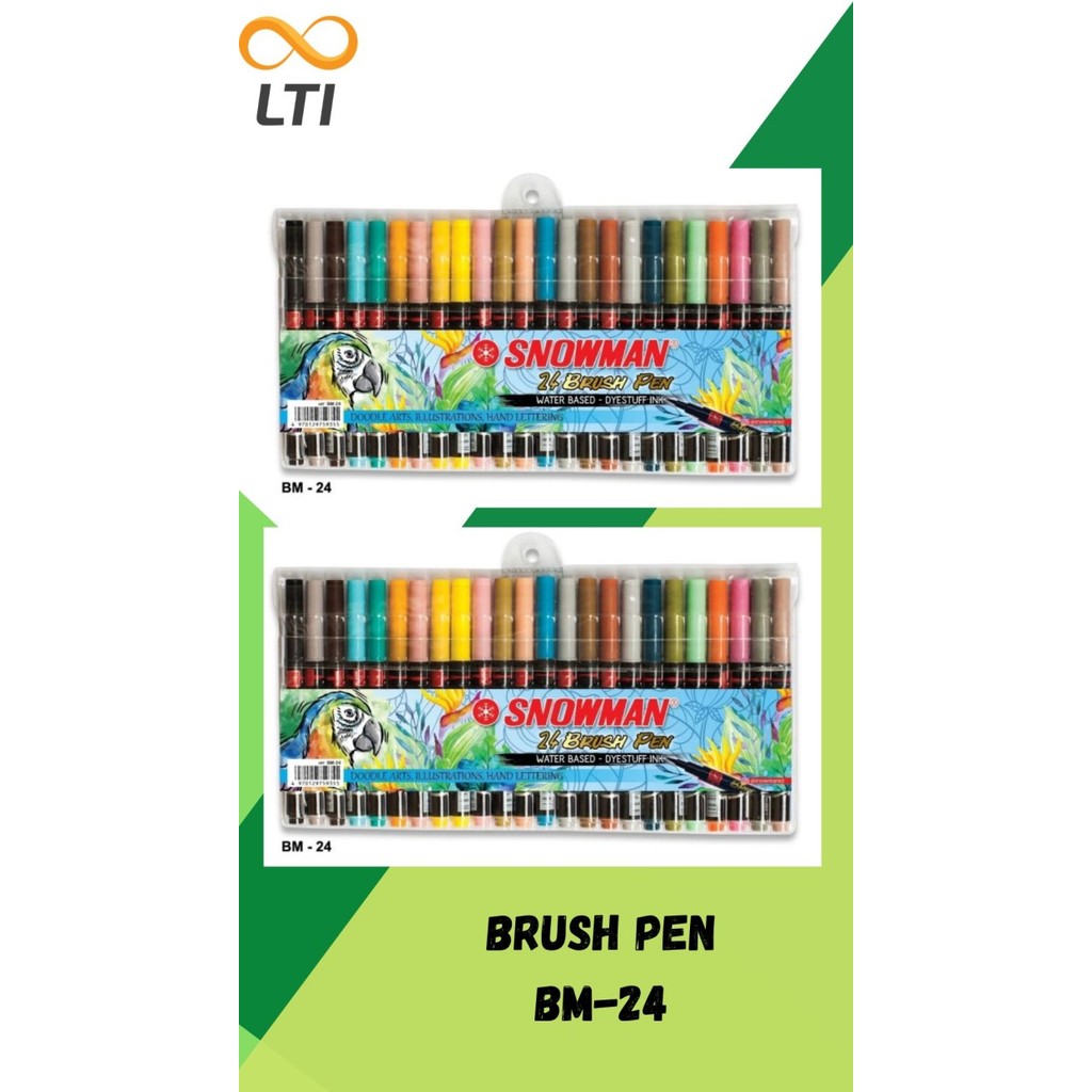 

Ba Termurah Brush Pen / Brushpen 24 Colour Snowman Bm-24