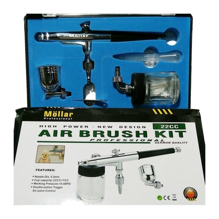 

Ba Air Brush / Pen Brush / Spray Gun Lukis Double Action 0.3Mm Dual Cup Abs13B / Tg133B Mollar