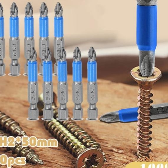 10 Pcs Mata Bor Obeng Magnet Mata Obeng Magnet Ph2 Mata Obeng Set