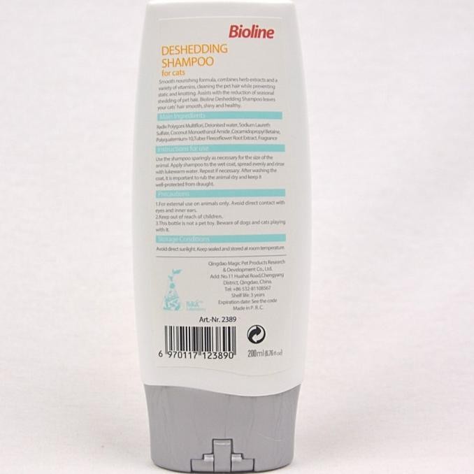 BIOLINE Cat Deshedding Shampoo 200ml / Shampoo Kucing Bulu Rontok