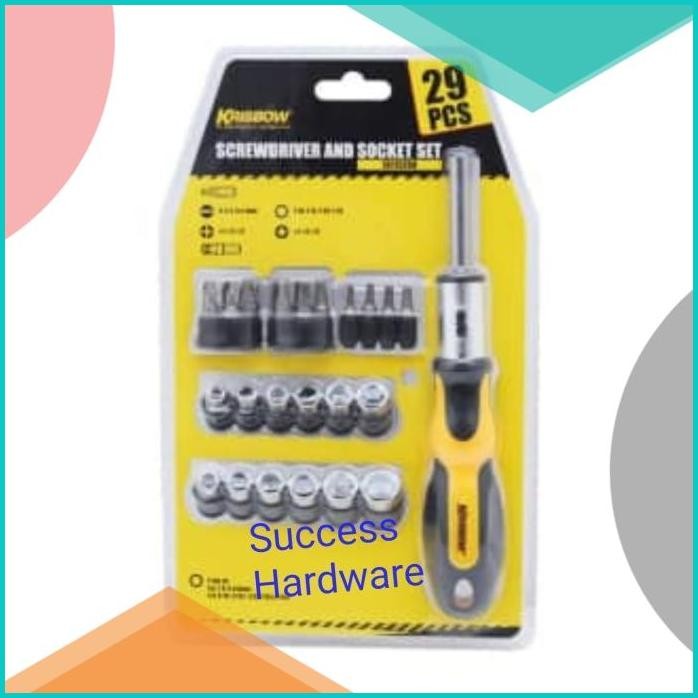 KRISBOW SET OBENG DAN KUNCI SOK 29 PCS SCREWDRIVER & SOCKET SET 29PCS