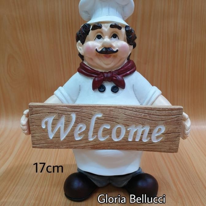 patung pajangan koki welcome / chef