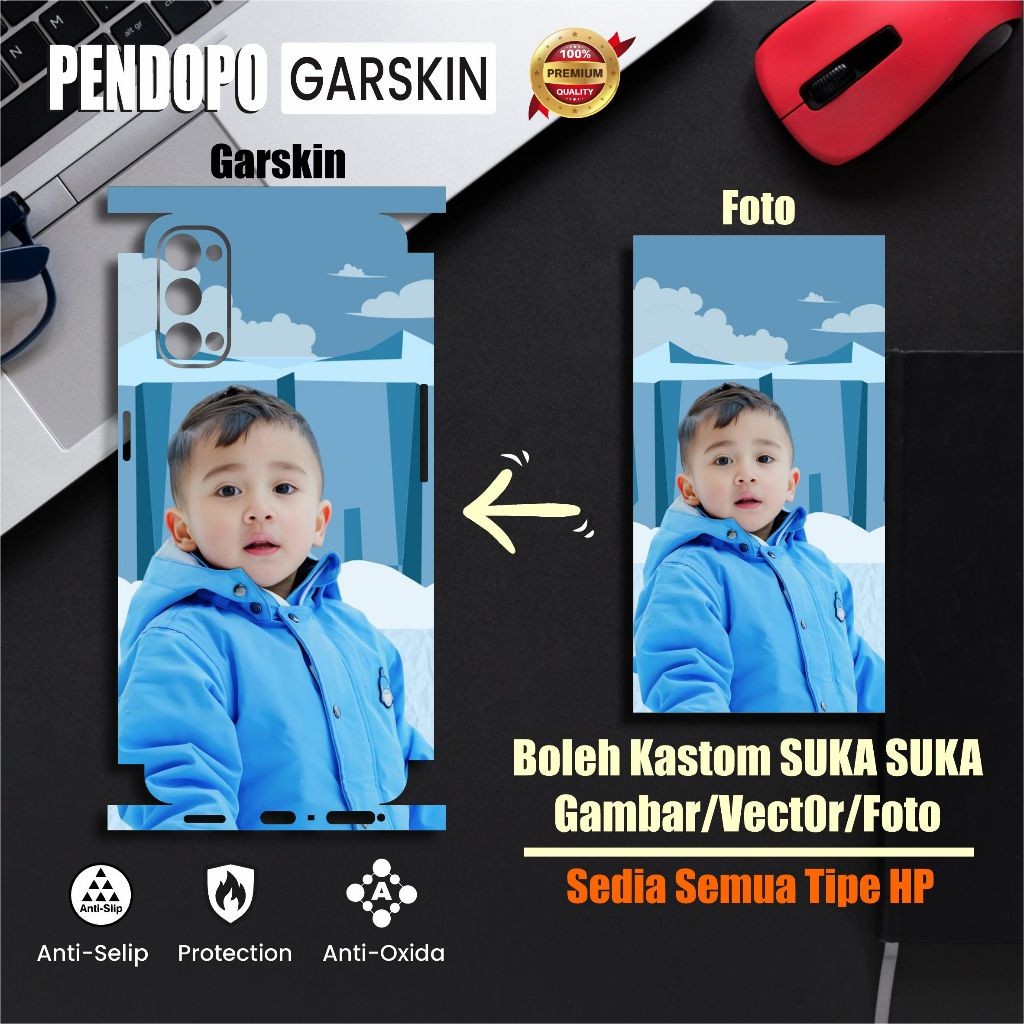 Custom Garskin Harga Termurah Gambar Bebas Ready Untuk Semua Type HP (Foto Idola Cipung)