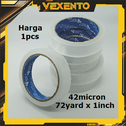 

Lakban 1 inch 72yard Selotip Isolasi Bening by Vexento